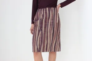 Y2K Textured Silk 3D Knee Length Skirt